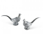 PEWTER PHEASANTS SALT & PEPPER SET